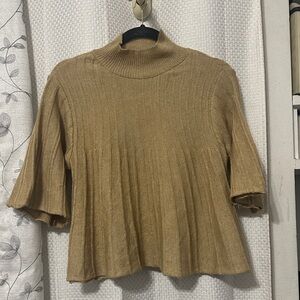 NWT Anthropologie Maeve Short Sleeve Mock-Neck Swing Sweater